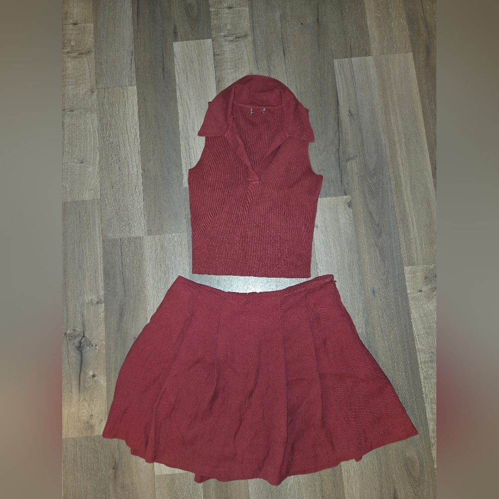 a new day Women's Red Mini Skirt Set